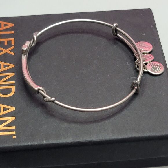 Alex And Ani Spiritual Protection Cross Wrap Charm Bangle Bracelet Silver - Picture 7 of 9